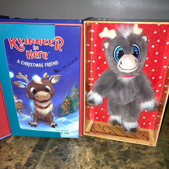Reindeer in here, Christmas book and plush - Picture 2 of 3